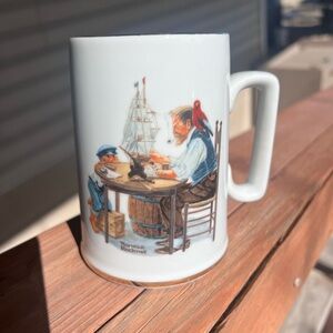 Vintage Norman Rockwell White Porcelain Mug “For A Good Boy”